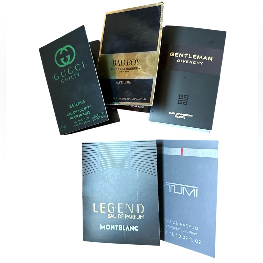Fragrance Samplers for Men: Givenchy, Gucci, Tumi, Carolina Herrera, Mont Blanc